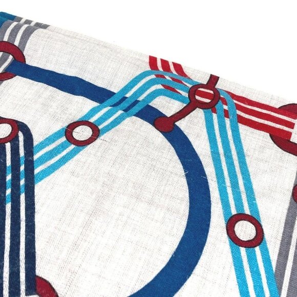 HERMES Pocket Soy Carre 100 H Carre100H Large Shawl Stole Scarf gray/Multicolore - Picture 11 of 16